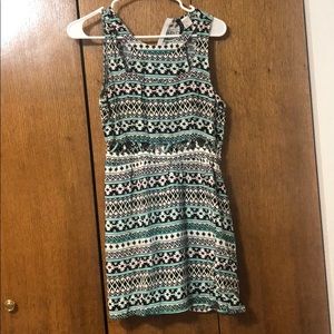 Blue tribal print dress